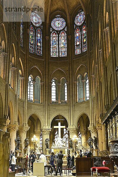 Kathedrale Notre Dame  Innenansicht  Westfassade  Île de la Cité  Paris  Region Île-de-France  Frankreich  Europa