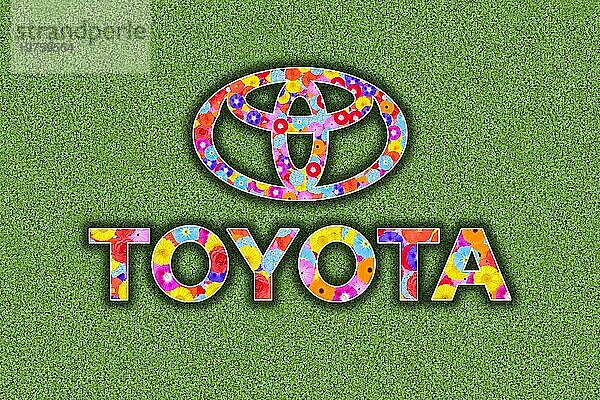 Logo vom Autohersteller Toyota  Symbol für grüne Energie  Umweltschutz  elektrischer Antrieb