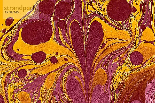 Ebru Marmorierung Hintergrund mit Herzform. Einzigartige Kunst Marmorierung Textur Hintergrund