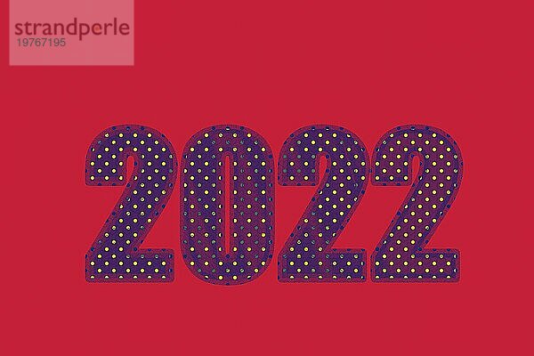 Neujahr 2022 Vorlage. Bunte 2022 Text. 2022 Frohes Neues Jahr. 2022 Design für Grüße  Einladungen  Banner oder Hintergrund