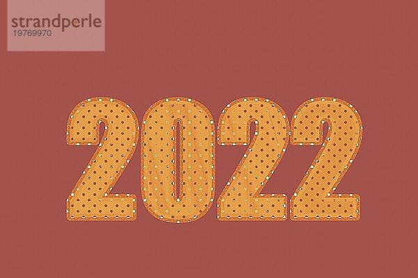 Neujahr 2022 Vorlage. Bunte 2022 Text. 2022 Frohes Neues Jahr. 2022 Design für Grüße  Einladungen  Banner oder Hintergrund