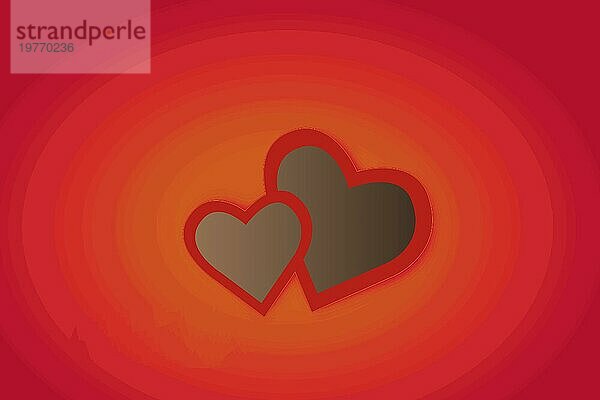 Zwei verbundene Herzen für Valentinstag Liebe Konzept