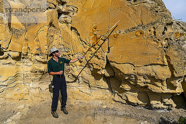 Indische Felszeichnungen  Writing-on-Stone Provincial Park  UNESCO-Weltkulturerbe  Alberta  Kanada  Nordamerika