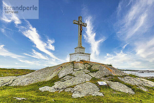 Altes christliches Kreuz  Ile aux Marins  Fischerinsel  Territorialgemeinschaft Saint-Pierre und Miquelon  Überseegemeinschaft Frankreich  Nordamerika