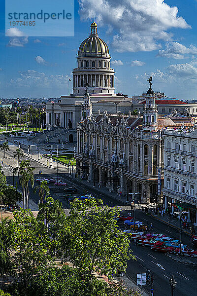 Blick über Havanna und sein Kapitol  Havanna  Kuba  Westindische Inseln  Mittelamerika