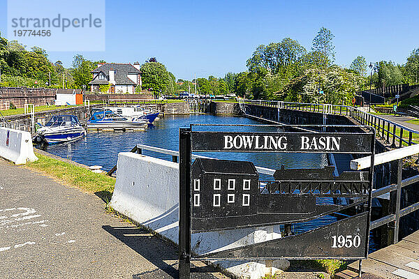 Bowling-Hafen  Upper Basin  Forth and Clyde Canal  Bowling  West Dunbartonshire  Schottland  Vereinigtes Königreich  Europa