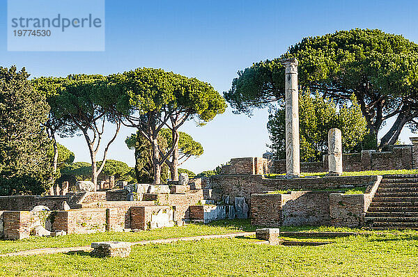 Runder Tempel (Tempio Rotondo)  archäologische Stätte Ostia Antica  Ostia  Provinz Rom  Latium (Latium)  Italien  Europa