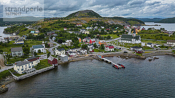 Luftaufnahme der historischen Stadt Trinity  Halbinsel Bonavista  Neufundland  Kanada  Nordamerika