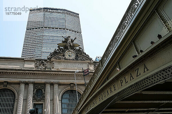 Architektonisches Detail des Grand Central Terminal (GCT) (Grand Central Station) (Grand Central)  einem S-Bahn-Terminal  dem drittgrößten von Nordamerika  Midtown Manhattan  New York City  Vereinigte Staaten von Amerika  Nordamerika