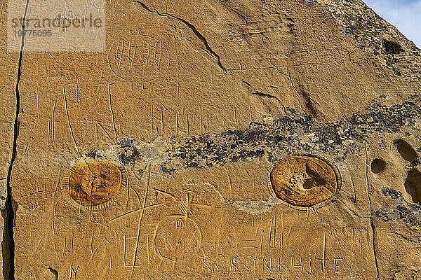 Indische Felszeichnungen  Writing-on-Stone Provincial Park  UNESCO-Weltkulturerbe  Alberta  Kanada  Nordamerika