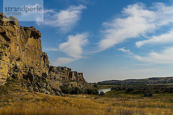 Hoodoos entlang des Milk River  Writing-on-Stone Provincial Park  UNESCO-Weltkulturerbe  Alberta  Kanada  Nordamerika