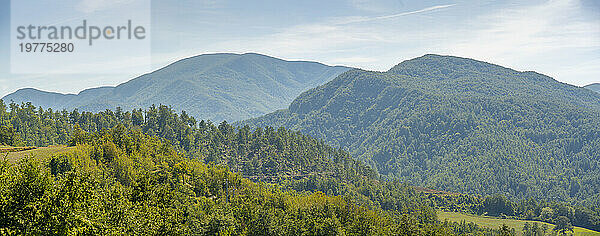 View of woodland and countryside near Pennabilli  Province of San Rimini  Emilia-Romagna  Italy  Europe