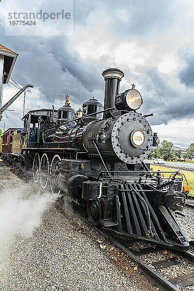 Dampfzug im Nevada State Railroad Museum  Carson City  Nevada  Vereinigte Staaten von Amerika  Nordamerika