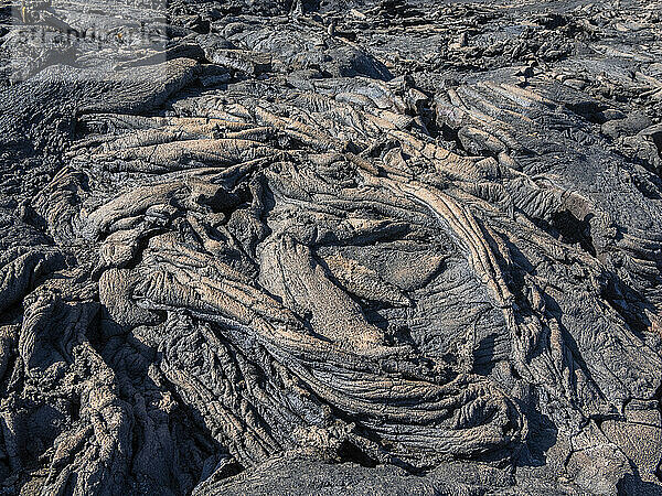 Pahoehoe-Lava auf der jüngsten Insel der Galapagosinseln  Insel Fernandina  Galapagosinseln  UNESCO-Weltkulturerbe  Ecuador  Südamerika