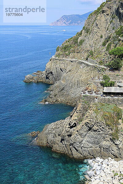 Küste des Nationalparks Cinque Terre  UNESCO-Weltkulturerbe  Ligurien  Italien  Europa