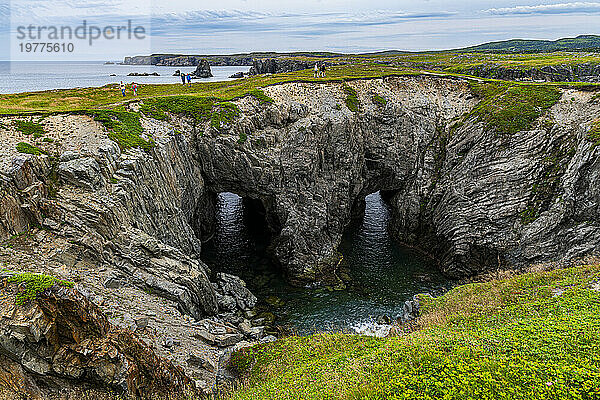 Doppelbogen  Dungeon Provincial Park  Halbinsel Bonavista  Neufundland  Kanada  Nordamerika