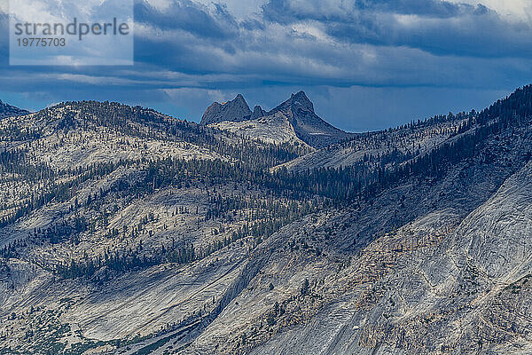 Blick über die Granitgipfel des Yosemite-Nationalparks  UNESCO-Weltkulturerbe  Kalifornien  Vereinigte Staaten von Amerika  Nordamerika