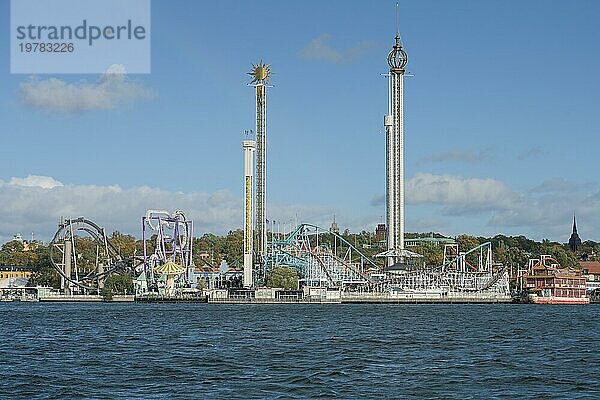 Achterbahn  Vergnügungspark Gröna Lund  Djurgarden  Stockholm  Schweden  Europa