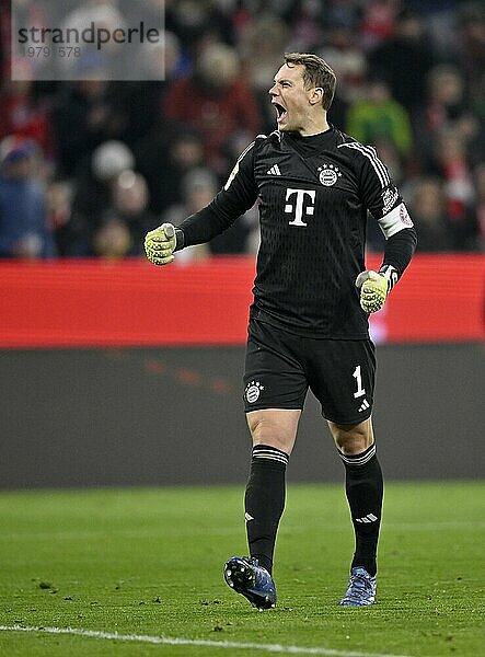 Torjubel  Jubel  Freude  Torwart Manuel Neuer FC Bayern München FCB (01) Gestik  Geste  Allianz Arena  München  Bayern  Deutschland  Europa