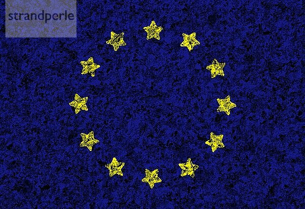 Europäische Union Flagge mit Textur auf dem Hintergrund