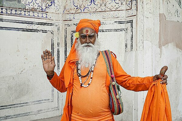 Indischer Mann  Sadhu  Jaipur  Indien  Asien
