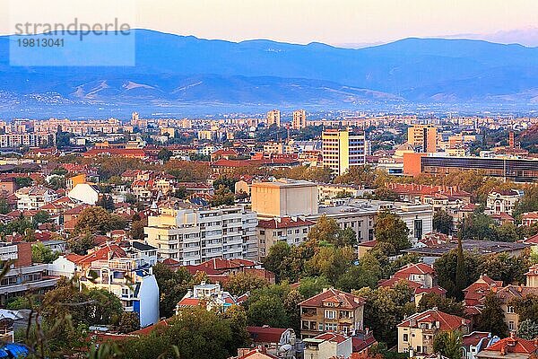 Plovdiv  Bulgarien Stadt Luftbild Skyline Sonnenaufgang Panorama