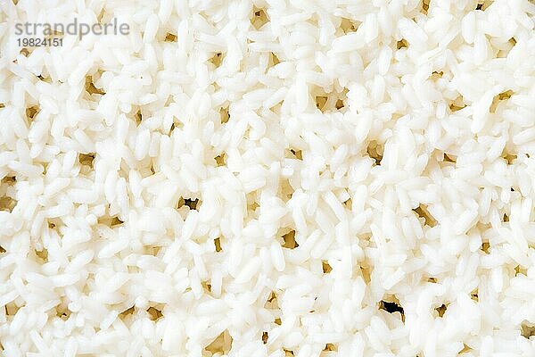 Close up Makro gekochten Reis Textur Hintergrund