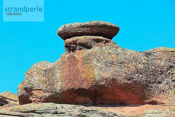 Nahaufnahme Belogradchik fantastische Formen Klippe Felsen  Natur Juwel Wahrzeichen  Bulgarien  Europa