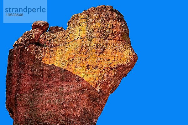 Berge von Belogradchik verschiedene fantastische Formen Klippe Felsen  Nahaufnahme  Bulgarien  Europa