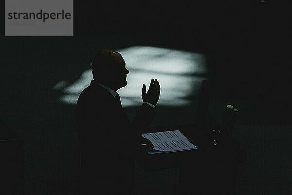 Olaf Scholz (SPD)  Federal Chancellor  recorded during the general debate on the federal budget in the German Bundestag in Berlin  6 September 2023