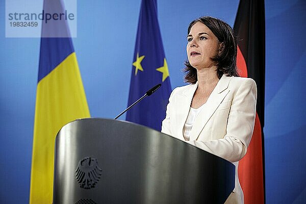 Annalena Baerbock  Federal Foreign Minister  at a press conference after the joint meeting at the Federal Foreign Office in Berlin  4 September 2023