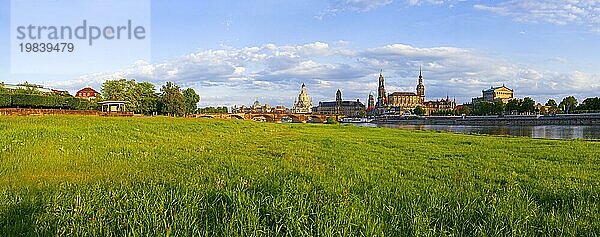 Dresden Silhouette  die bekannte Skyline von Dresden  wird auch Canalettoblick genannt