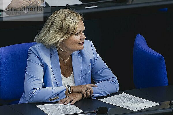 Nancy Faeser (SPD)  Federal Minister of the Interior and Home Affairs  recorded during the general debate on the federal budget in the German Bundestag in Berlin  7 September 2023