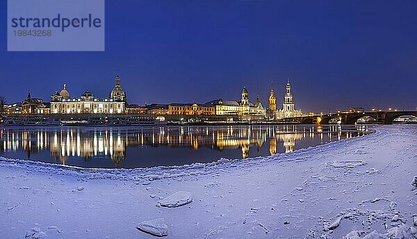 Eisgang auf der Elbe in Dresden