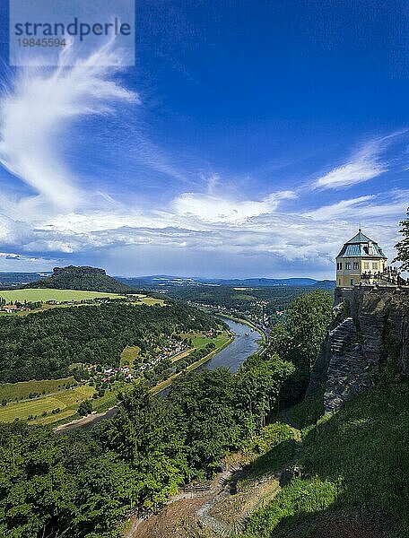 Festung Königstein Blick zum Lilienstein