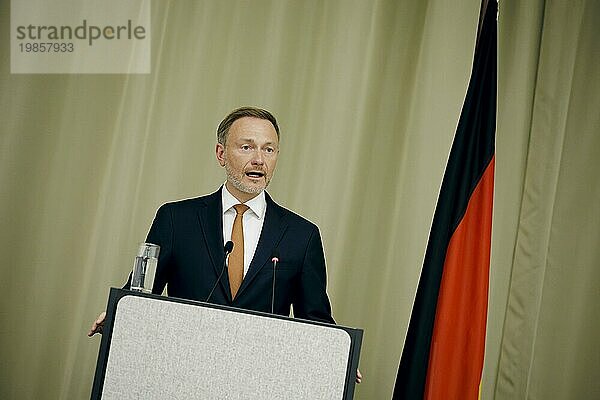 3rd High-level financial dialogue between Germany and China. Christian Lindner (FDP)  Federal Minister of Finance  during the press statement after the end of the meeting. Frankfurt  01.10.2023