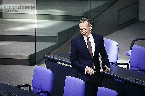 Volker Wissing (FDP)  Federal Minister for Transport and Digital Affairs  recorded during a government questioning in the German Bundestag. Berlin  18 October 2023