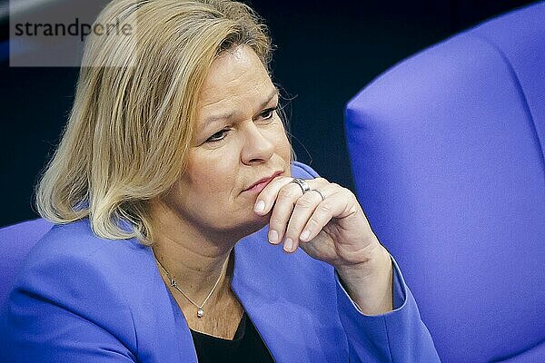 Nancy Faeser (SPD)  Federal Minister of the Interior and Home Affairs  pictured in the Bundestag. Berlin  30 November 2023