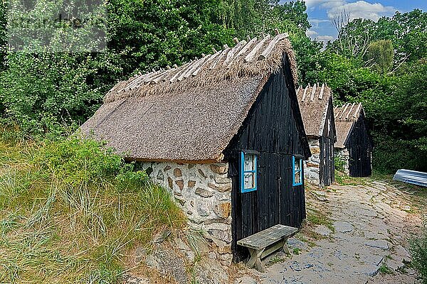 Alte Fischerhütten in Knäbäckshusen  Knäbäckshusen an der Ostsee  Österlen in Ravlunda  Simrishamn  Skane  Schonen  Schweden  Skandinavien  Europa