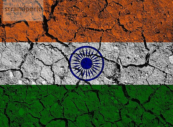 Indien Flagge mit Textur auf einem Hintergrund