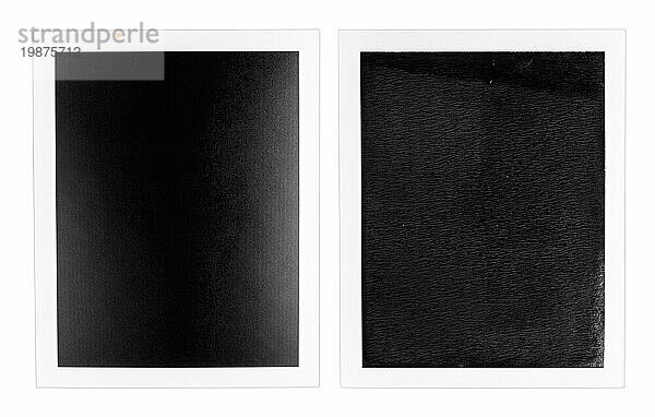 Zwei Blank Vintage Instant Fotorahmen vor weißem Hintergrund. Vorlage Mock up