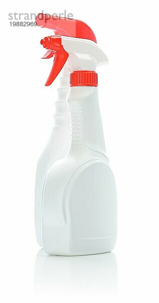 Isolierte weiße Reinigerflaschen