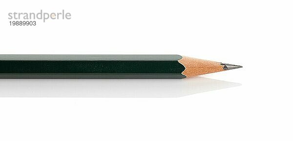 Zeichnung Bleistift vor weißem Hintergrund. Close up Grüne Farbe