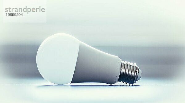 Weiße Glühbirne liegend auf einem Schreibtisch  Konzept für Ideen