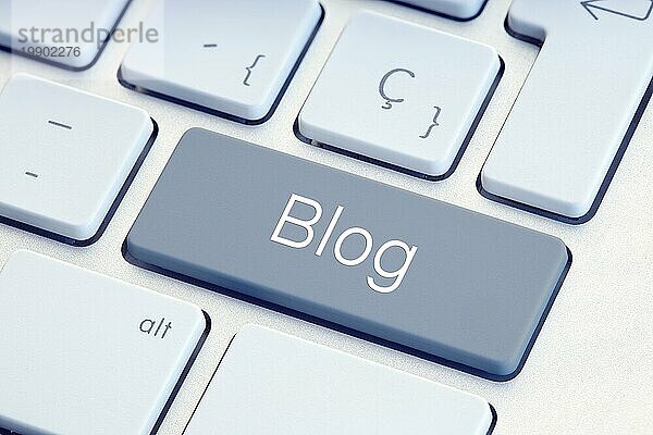 Blog Word auf grauem Computer Tastatur Taste