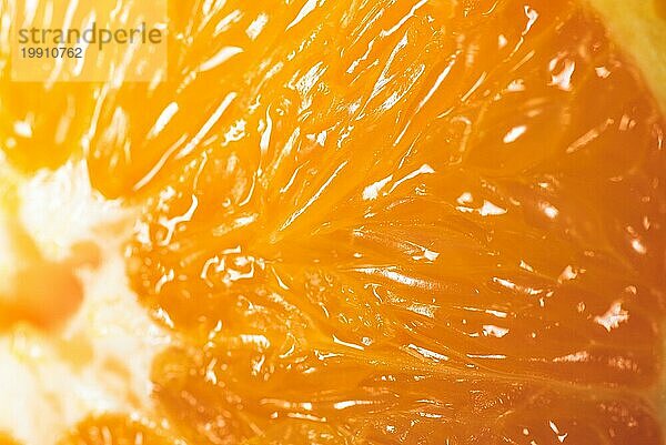 Frische saftige Orange Makro Detail Hintergrund. Makroaufnahme