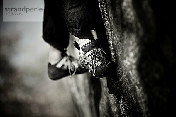 Ein Kletterer in der Red River Gorge  Kentucky