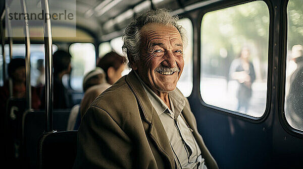 Ai generativer alter Mann im Bus