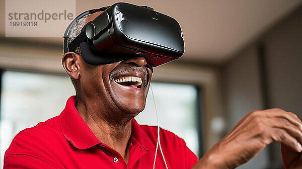 Ai generativer Afroamerikaner mit VR-Brille