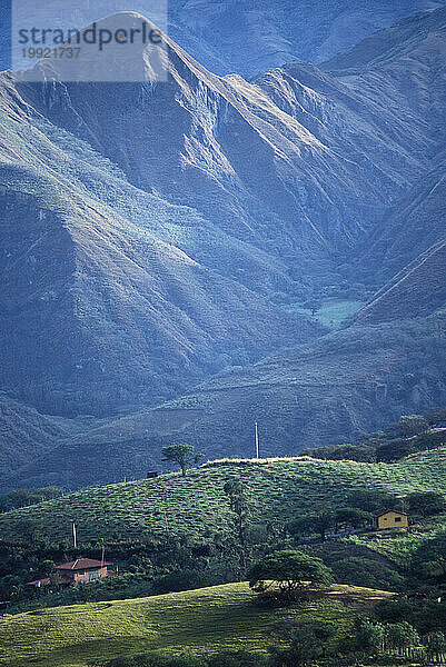 Blick auf Berge und Wiesen  Vilcambamba  Ecuador  Südamerika.